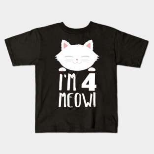 I am 4 meowl cat t-shirts Kids T-Shirt